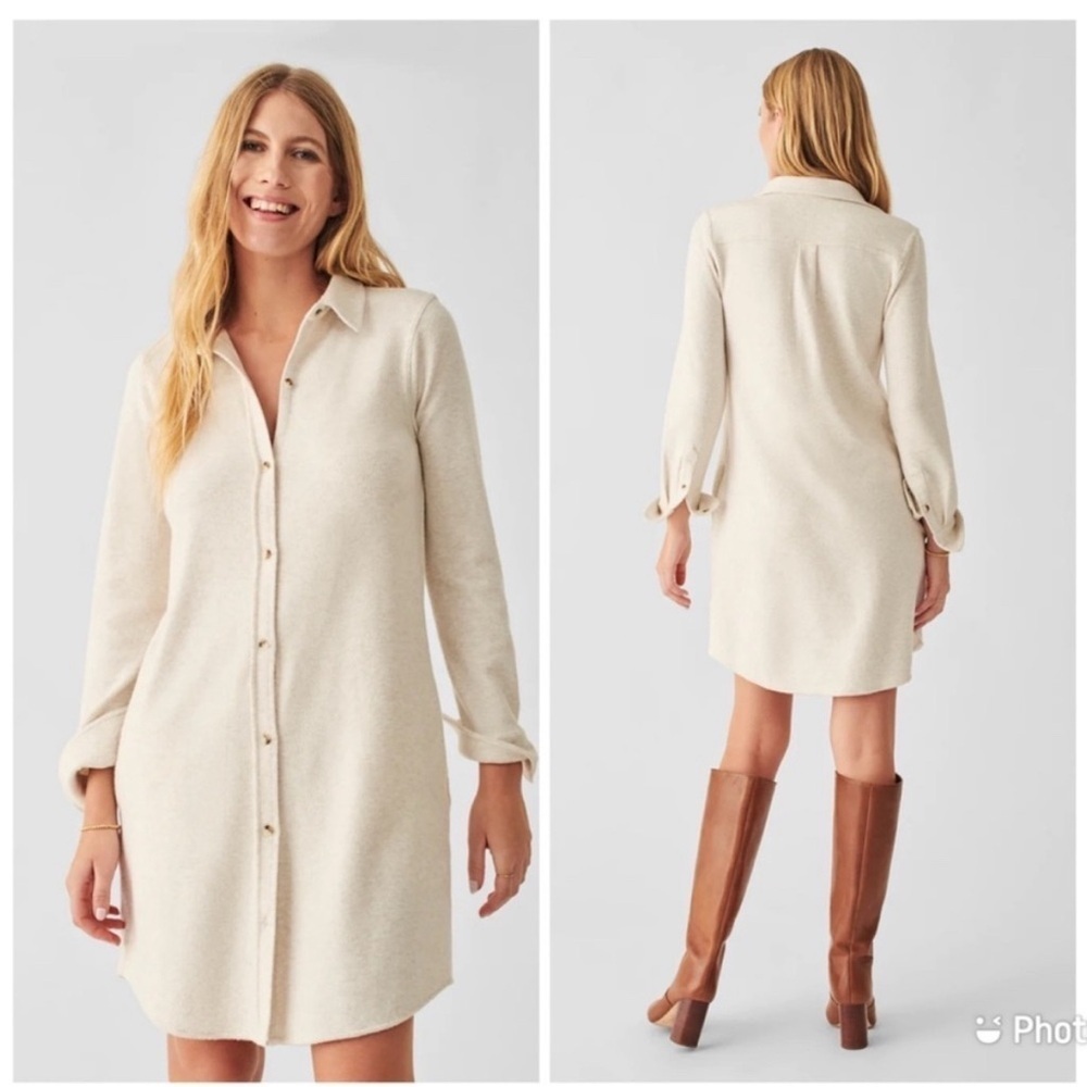NWT Faherty Legend Sweater Dress off white S